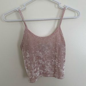 Light Pink Velvet Crop Cami